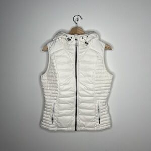 Kuhl Vest Womens Small White Hooded Quilted Puffer Lightweight Outdoor Projekt